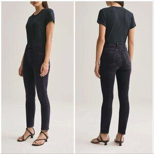 AGOLDE Nico Washed Black High-Rise Skinny Jeans